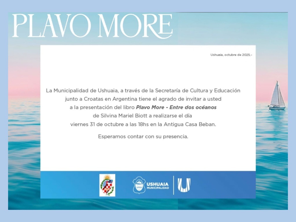 Presentación del libro “Plavo More – Entre dos océanos” en Ushuaia