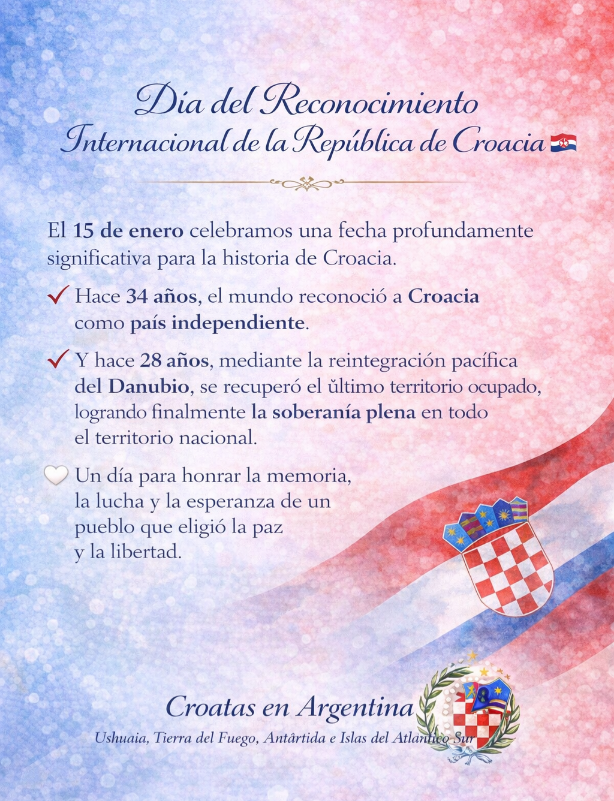 Día del Reconocimiento Internacional de la República de Croacia 🇭🇷
